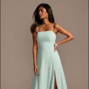 Beautiful Dusty Sage chiffon dress worn once! Original length, no alterations 🤍